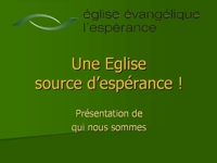 Diaporama de présentation de notre église